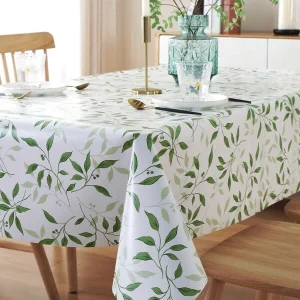 Plant Pattern Tablecloth, Modern PVC Table Cover For Dining Room Multicolor