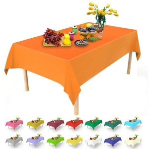 Thick Waterproof And Oil-Proof Disposable Solid Color Tablecloth, For Party, Picnic, Hotel, Restaurant, Festival, Large Plastic Tablecloth, Wedding Decoration, Room Decoration, Various Styles Available Multicolor