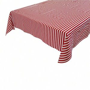 Half Inch Stripes Print Tablecloths Red