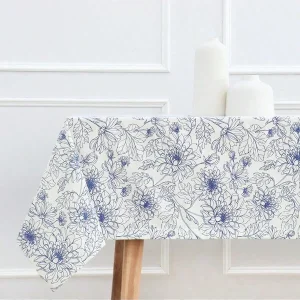 1 Pc Vintage Floral TableCloth Blue