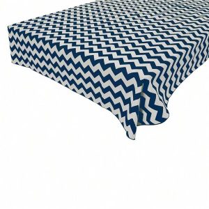 Chevron Print Tablecloths Navy