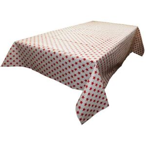 lovemyfabric Stars Print Tablecloths Red on White