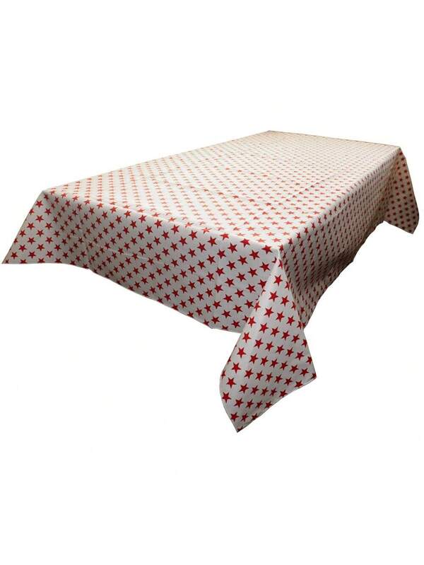 lovemyfabric Stars Print Tablecloths Red on White